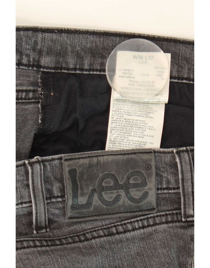 Lee Herren Luke Slim Jeans W36 L28 Graue Baumwolle