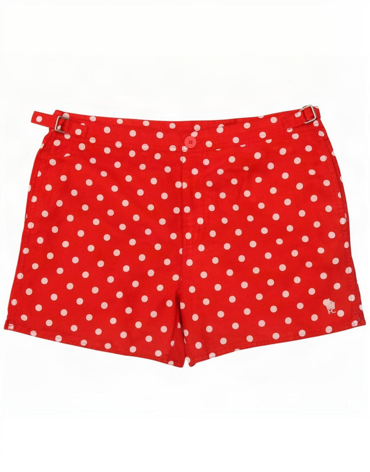 French Connection Damen-Badeshorts, UK 16, Größe L, rot gepunktet