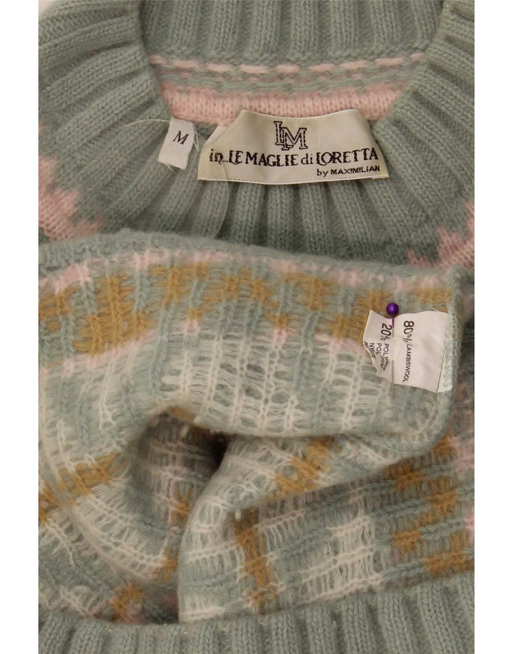 Maximilian Rollkragenpullover für Damen, UK 14, Mittelgrün, Fair Isle