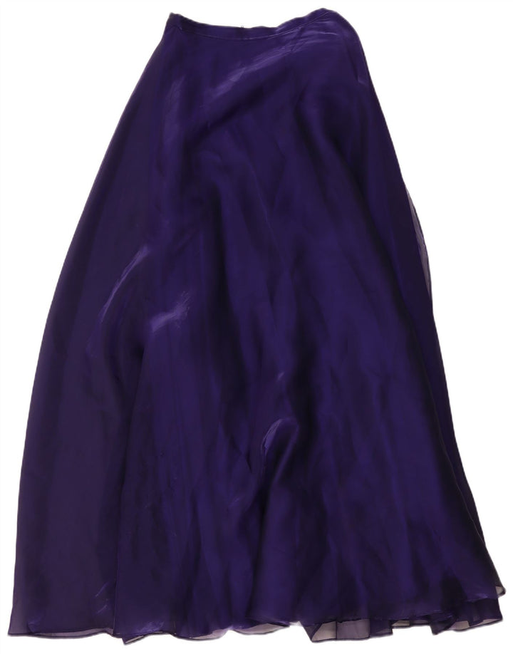 Vintage Damen Maxirock Klein W26 Lila Polyester