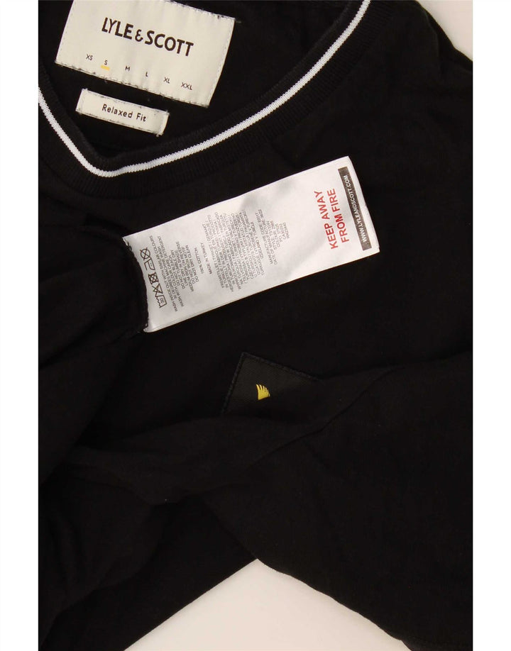 Lyle & Scott Herren Relaxed Fit T-Shirt Top Small Schwarz Baumwolle