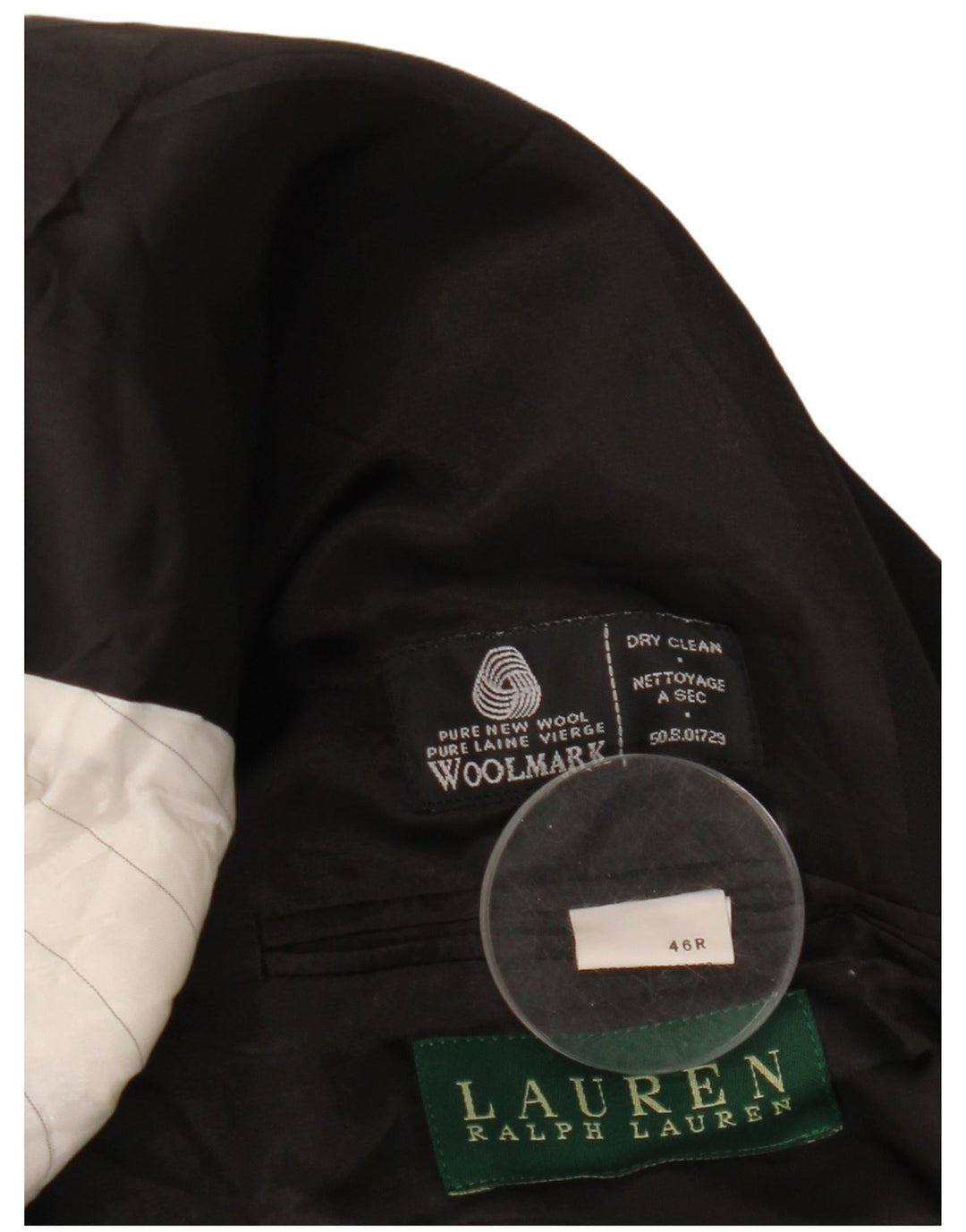 Ralph Lauren Herren-Blazer mit 2 Knöpfen, UK 46, 2XL, schwarze Wolle