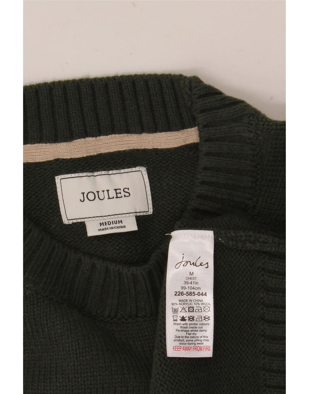 Joules Herren-Pullover mit grafischem Rundhalsausschnitt, mittelgrünes Acryl