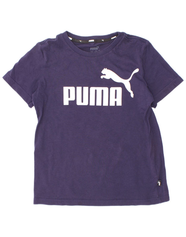Puma Grafik-T-Shirt für Jungen, 9–10 Jahre, marineblaue Baumwolle
