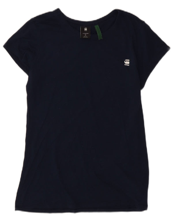 G-Star Damen T-Shirt Top UK 12 Medium Marineblau Baumwolle