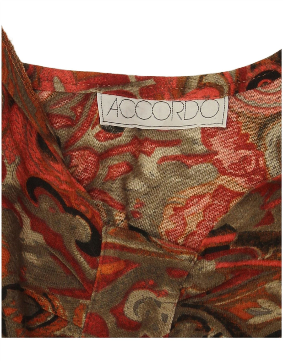 ACCORDO Damen Top Langarm UK 14 Large Mehrfarbig Geometrisch