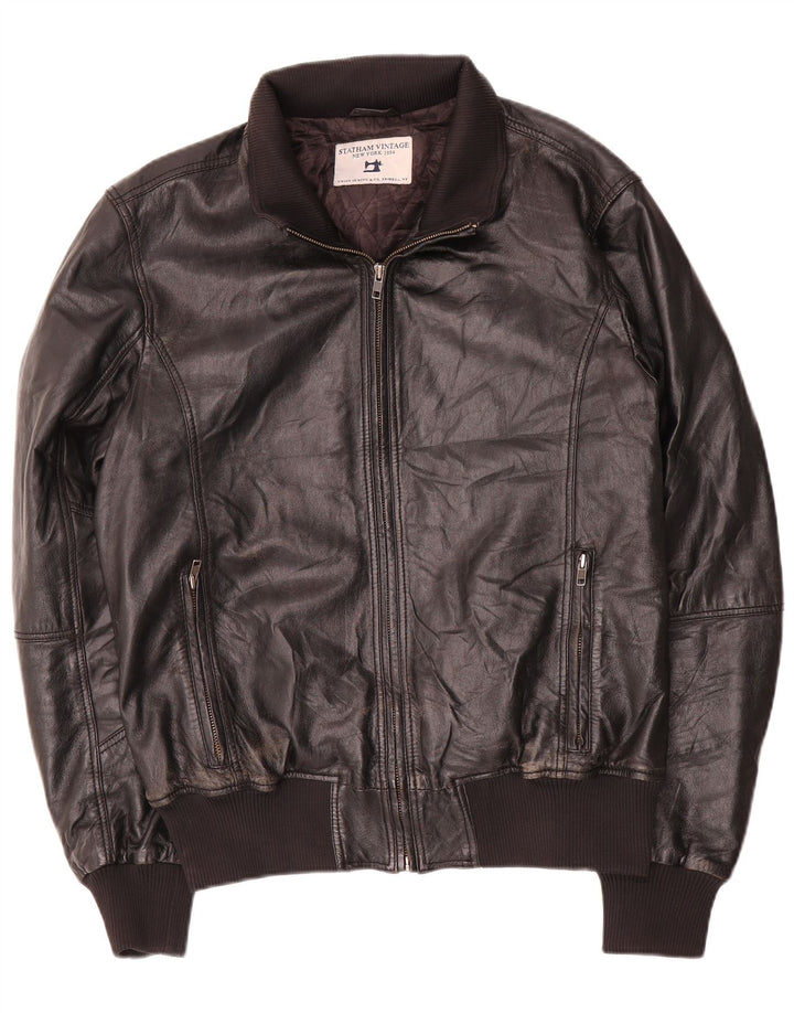 Vintage Herren Lederjacke UK 40 Large Schwarz