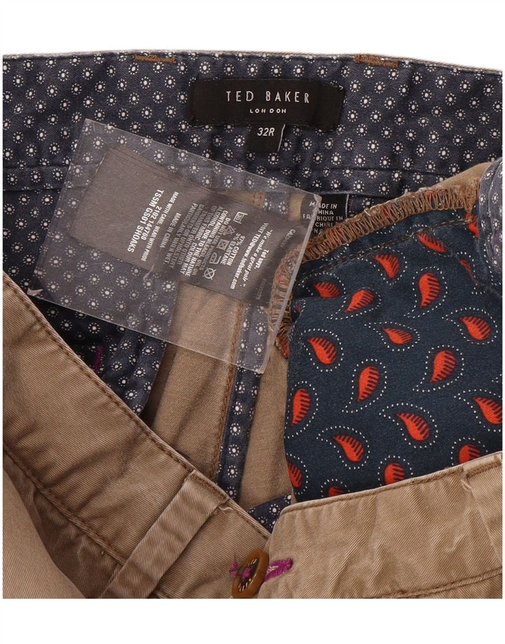 Ted Baker Herren Chinoshorts W32 mittelbraune Baumwolle