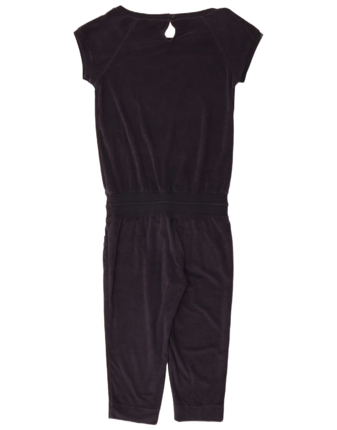 MONCLER Damen-Overall aus Velours, UK 10, Größe S, marineblau, Baumwolle