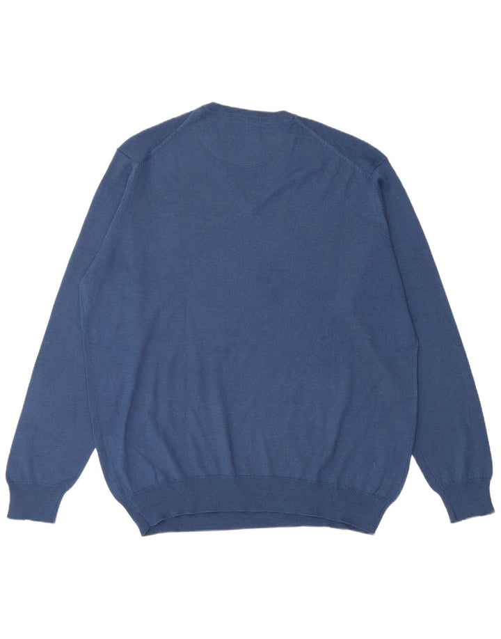 Carrera Herren-Pullover mit V-Ausschnitt, 2XL, blaue Wolle