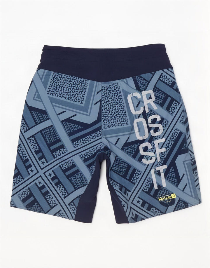 Reebok Herren Cross Fit Graphic Badeshorts Mittelblau Geometrisch
