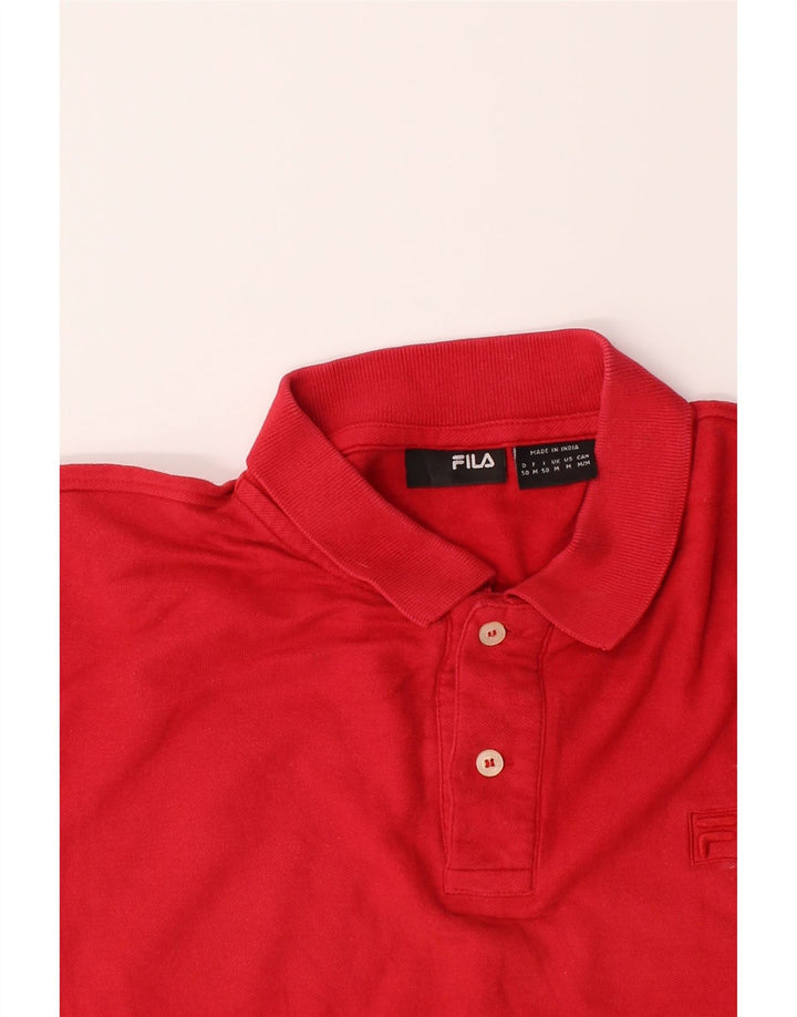 FILA Mens Polo Shirt Medium Red Cotton Vintage Fila and Second-Hand Fila from Messina Hembry 