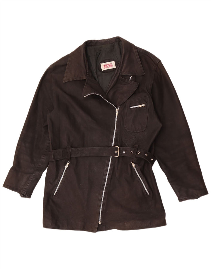 Vintage Damen Lederjacke UK 20 2XL Braun