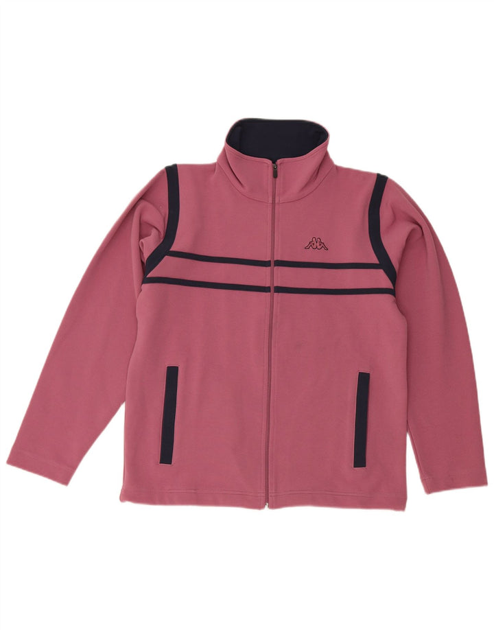 Kappa Damen-Trainingsanzug-Oberteiljacke UK 10 Small Rosa Colourblock-Polyester