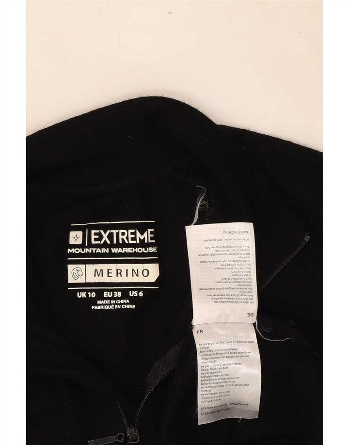 Mountain Warehouse Damen-Pullover mit Reißverschluss am Hals, UK-Gr. 10, Größe S, schwarze Wolle