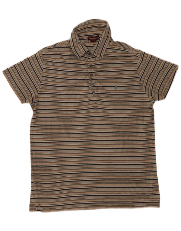 Marlboro Classics Herren-Poloshirt, groß, beige gestreift
