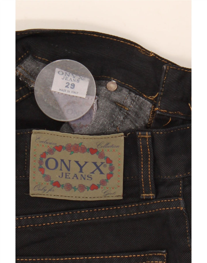 ONYX Damen Tapered Jeans W29 L28 Schwarze Baumwolle