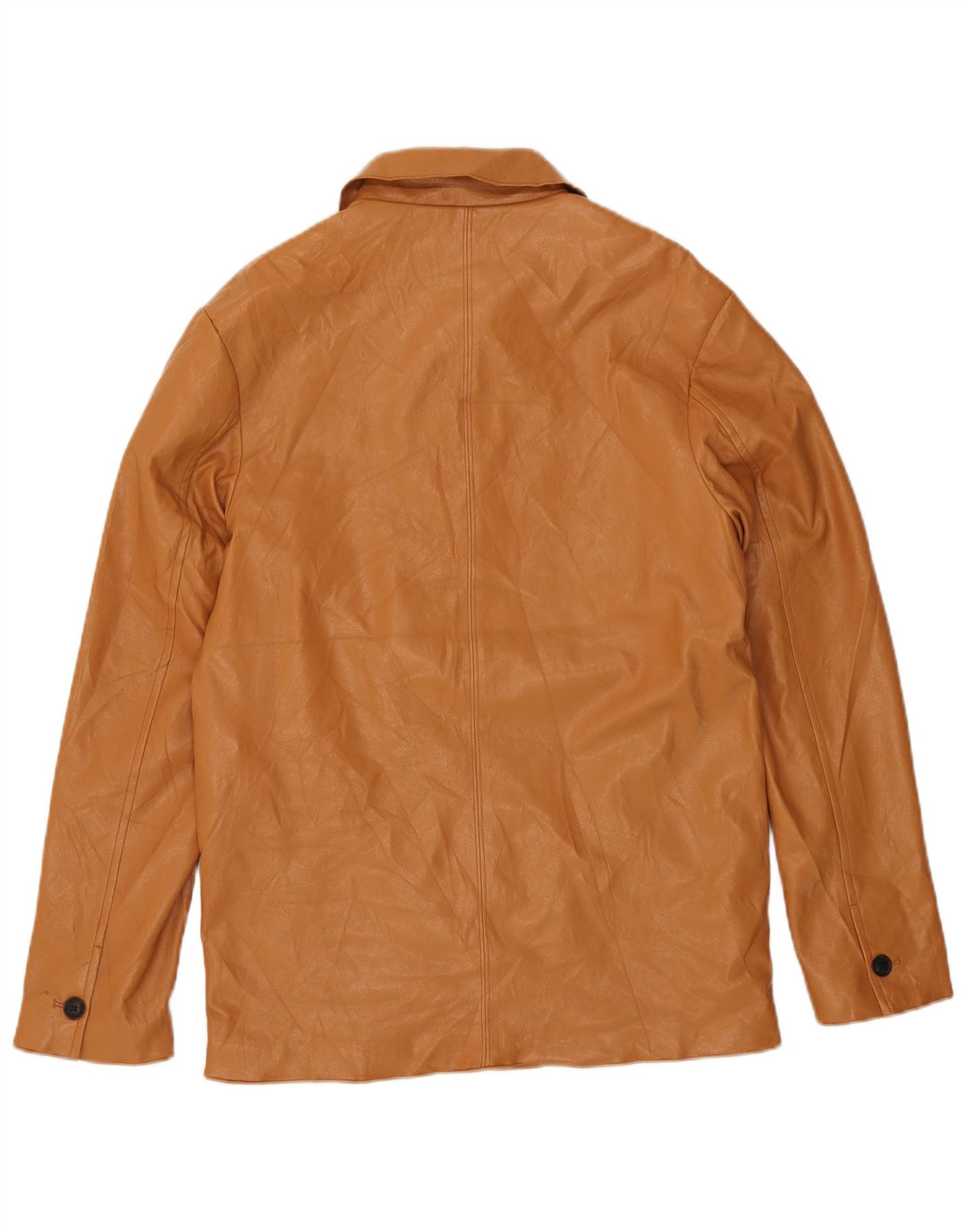 Zara Herren Kunstlederjacke UK 36 Small Braunes Polyurethan
