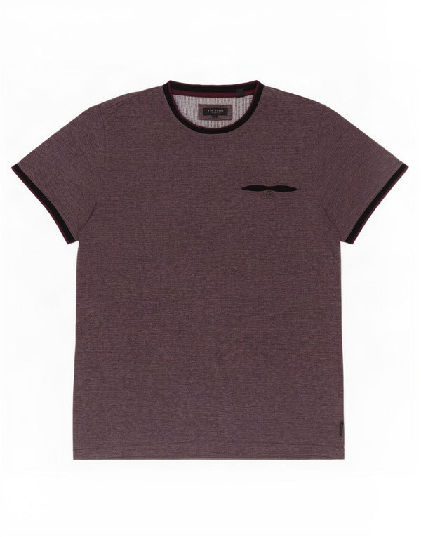 Ted Baker Herren T-Shirt Top Größe 4 Large Lila Baumwolle