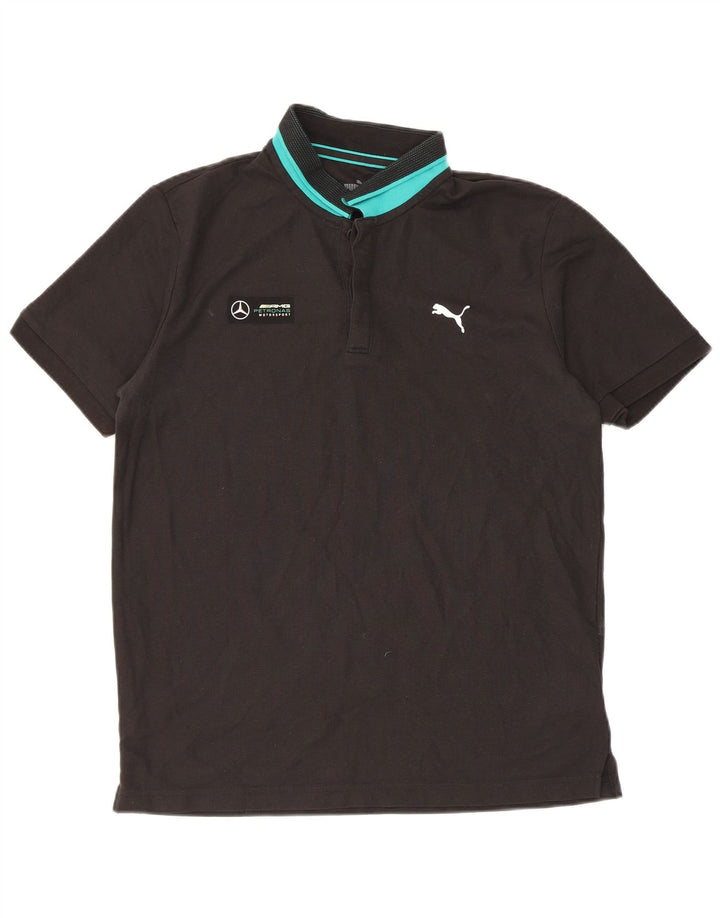 Puma Herren-Poloshirt, mittelgroß, Schwarz, Colourblock-Baumwolle
