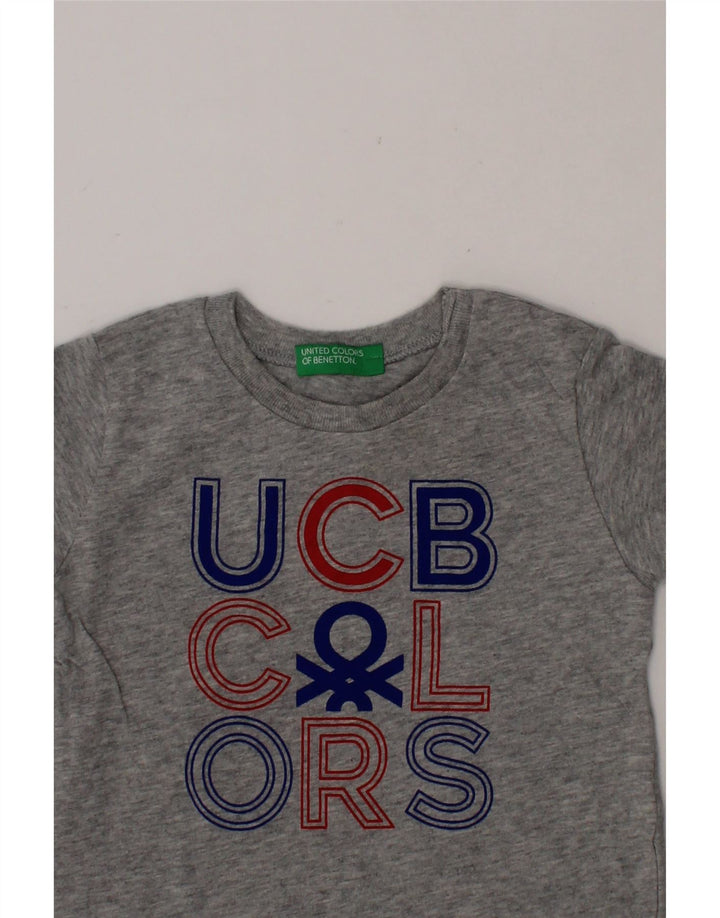 BENETTON Baby Boys Graphic T-Shirt Top 6-9 Months Grey Vintage Benetton and Second-Hand Benetton from Messina Hembry 