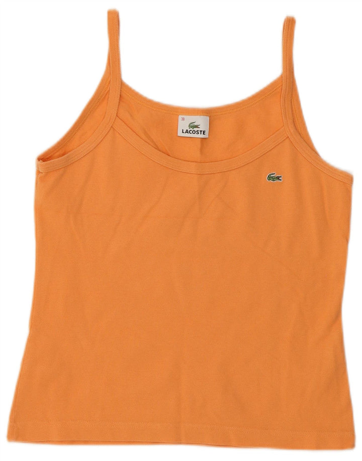 Lacoste Damen Crop Cami Top Größe 38 Mittelorange Baumwolle