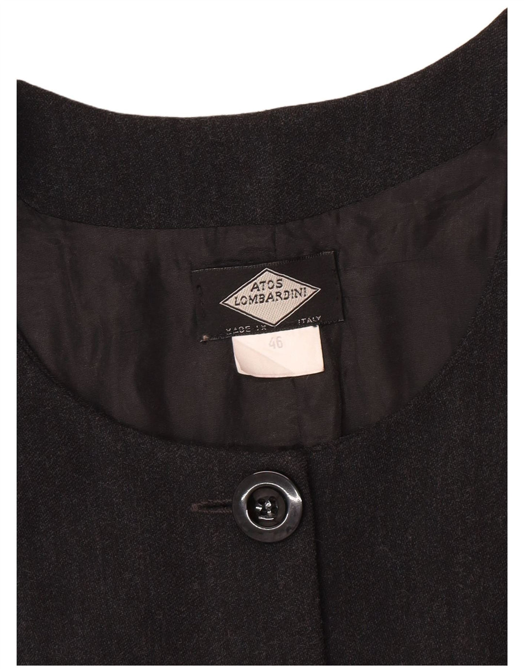 Atos Lombardini Damen ärmellose Blazerjacke mit 5 Knöpfen IT 46 Large Grau