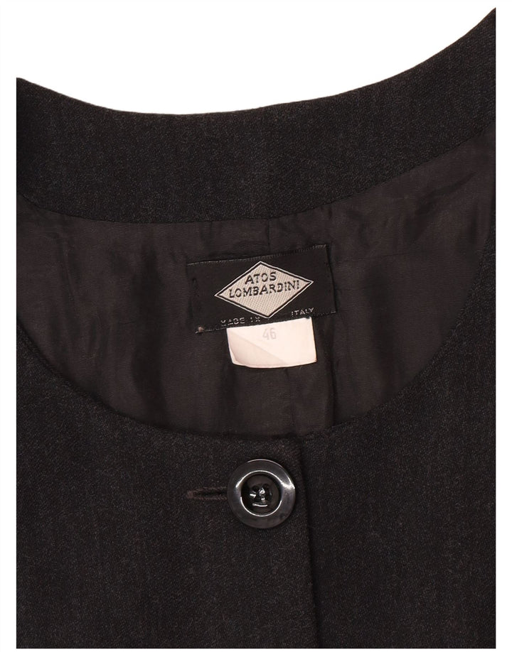 Atos Lombardini Damen ärmellose Blazerjacke mit 5 Knöpfen IT 46 Large Grau