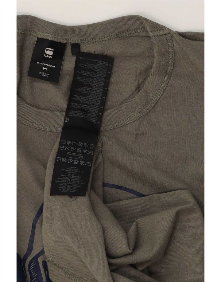 G-Star Herren Grafik-T-Shirt-Oberteil aus mittlerer Khaki-Baumwolle