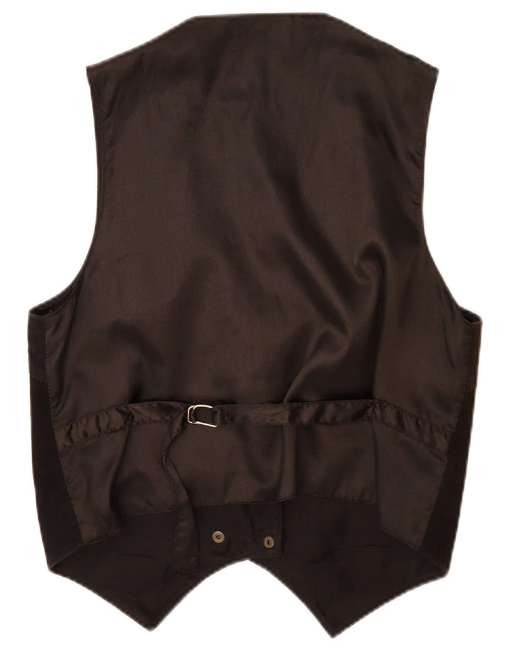 Vintage Damen Wildlederweste UK 14 Mittelschwarzes Leder