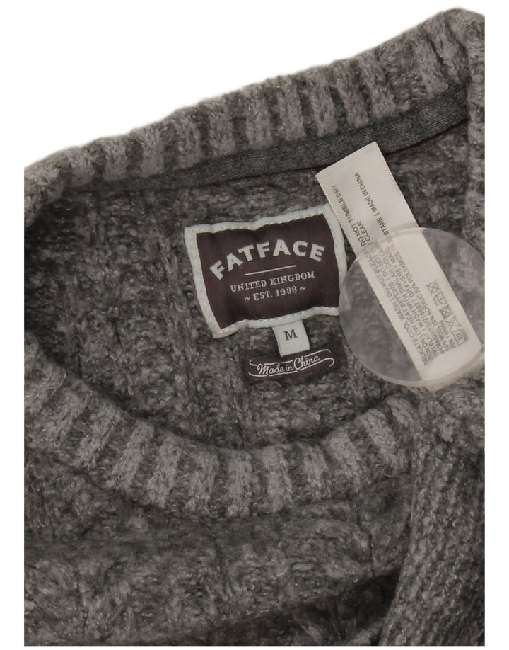Fat Face Damen-Pullover mit Rundhalsausschnitt, UK 14, mittelgraue Wolle