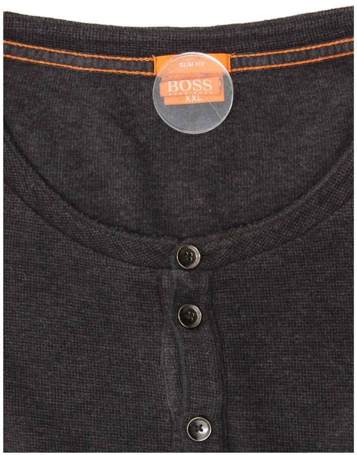 HUGO BOSS Herren Slim Fit Top Langarm 2XL Grau