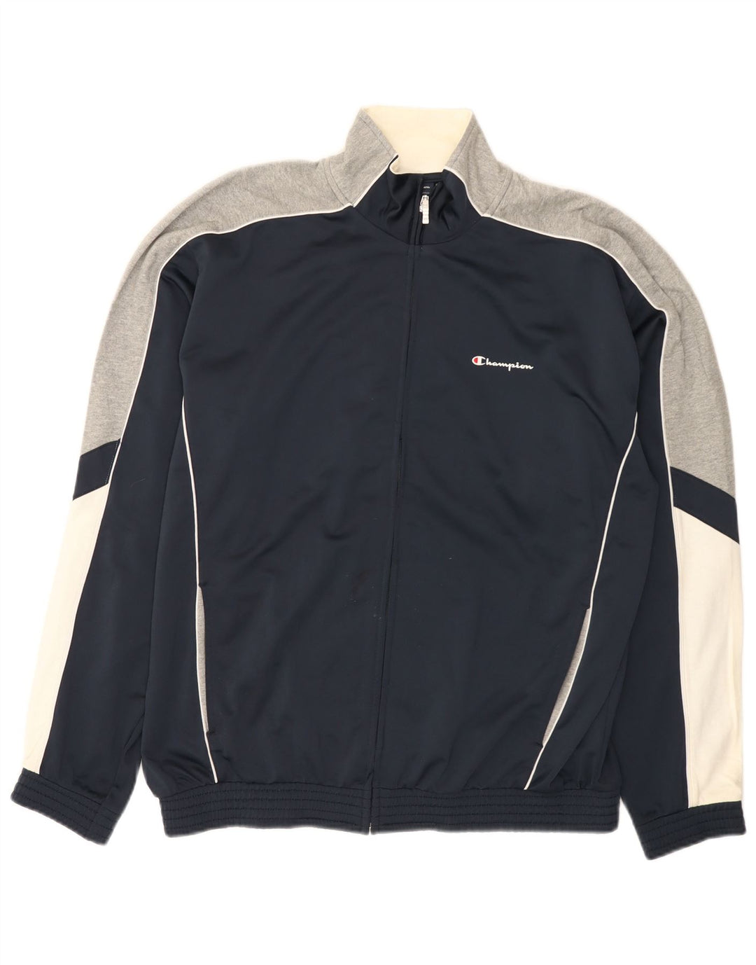 Champion Herren-Trainingsanzugoberteil, XL, Marineblau, Farbblock-Polyester