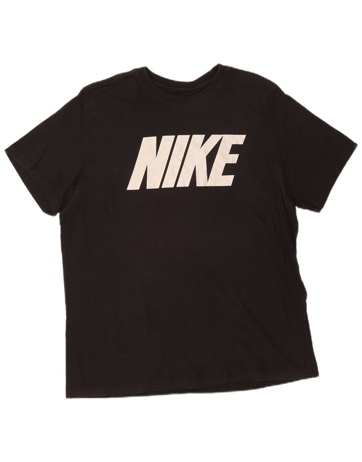 NIKE Mens Graphic T-Shirt Top XL Black Cotton