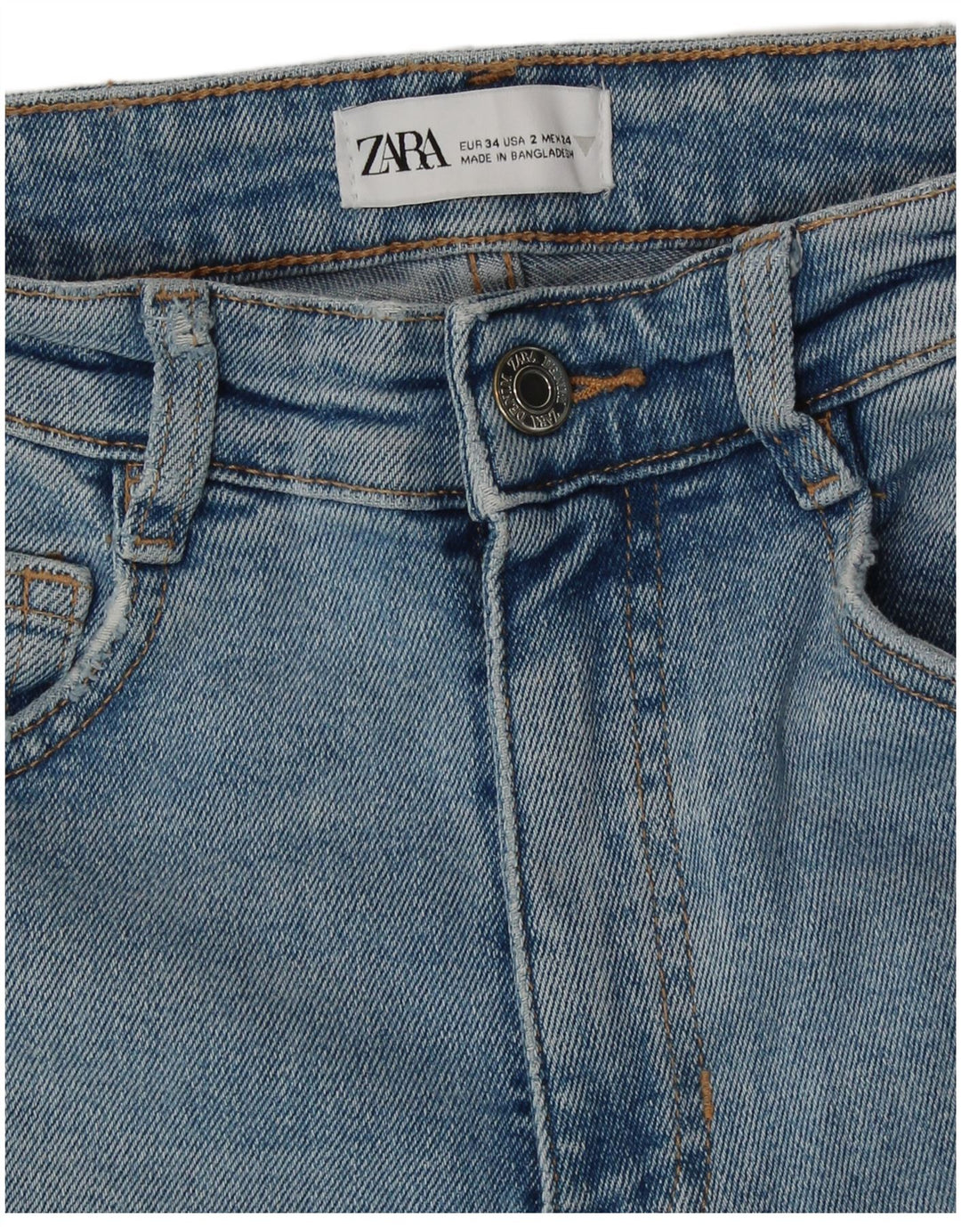 Zara Damen Skinny Jeans EU 34 XS W24 L27 Blaue Baumwolle