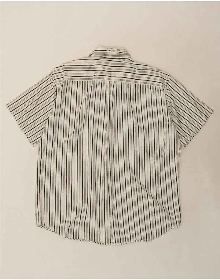 DOCKERS Mens Short Sleeve Shirt XL Beige Striped Cotton Vintage Dockers and Second-Hand Dockers from Messina Hembry 