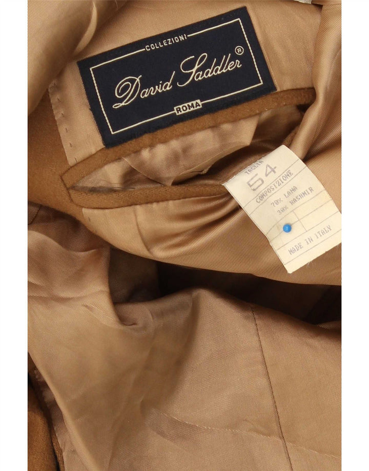David Saddler Herren 2-Knopf-Blazerjacke IT 54 2XL Beige Wolle