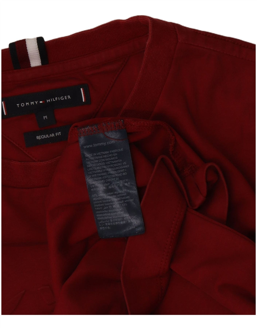 Tommy Hilfiger Herren-T-Shirt mit normaler Passform, mittelroter Baumwolle
