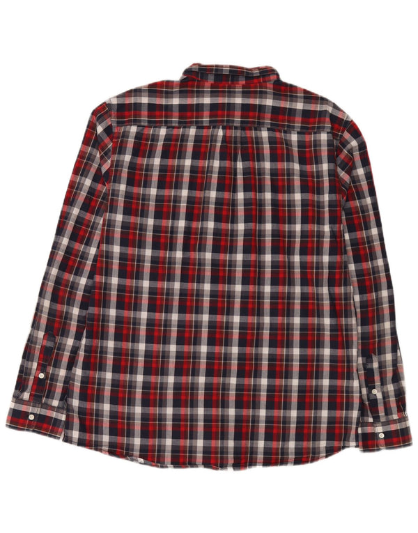 Wrangler Herren-Flanellhemd XL, rot karierte Baumwolle