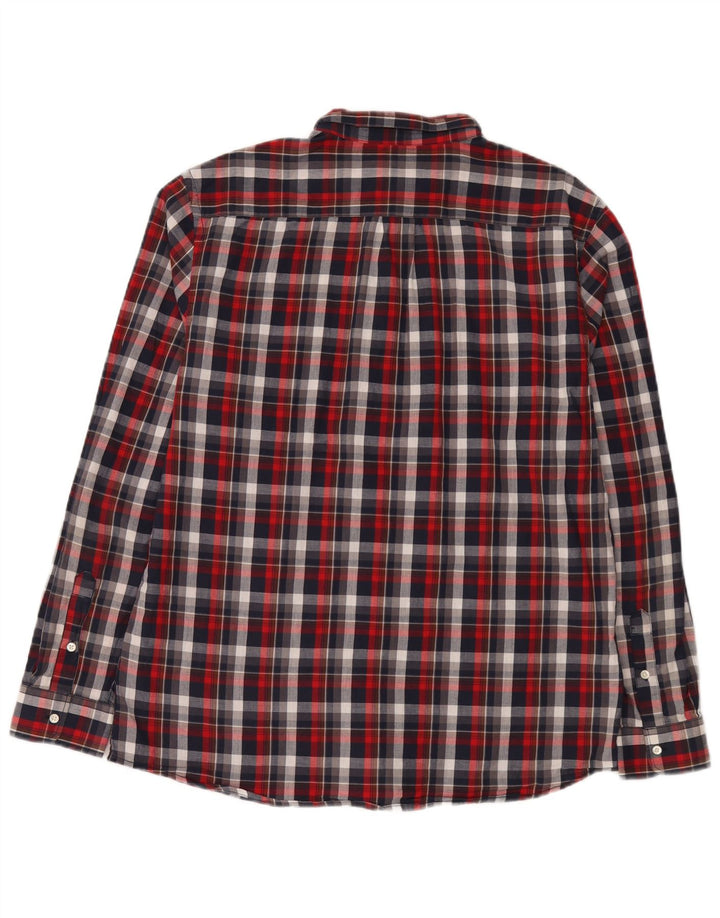 Wrangler Herren-Flanellhemd XL, rot karierte Baumwolle