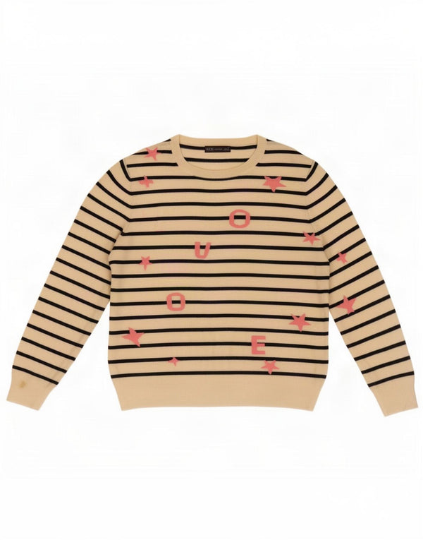 Marks & Spencer Damen-Pullover mit U-Boot-Ausschnitt, UK 20 2XL, rosa gestreift