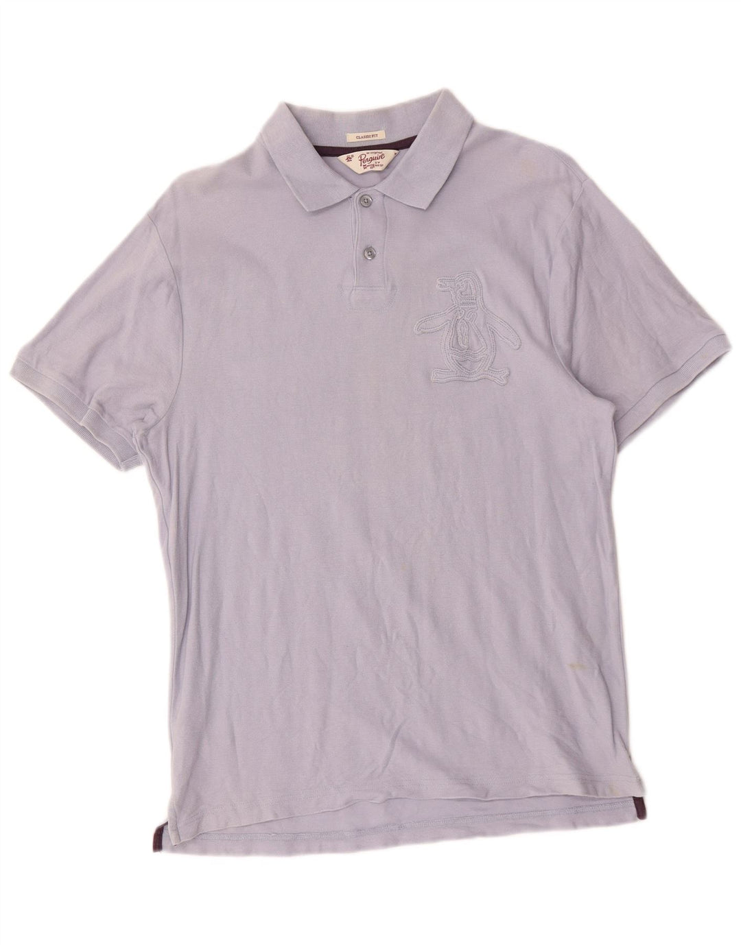 Penguin Herren-Poloshirt mit grafischer klassischer Passform, mittelblaue Baumwolle