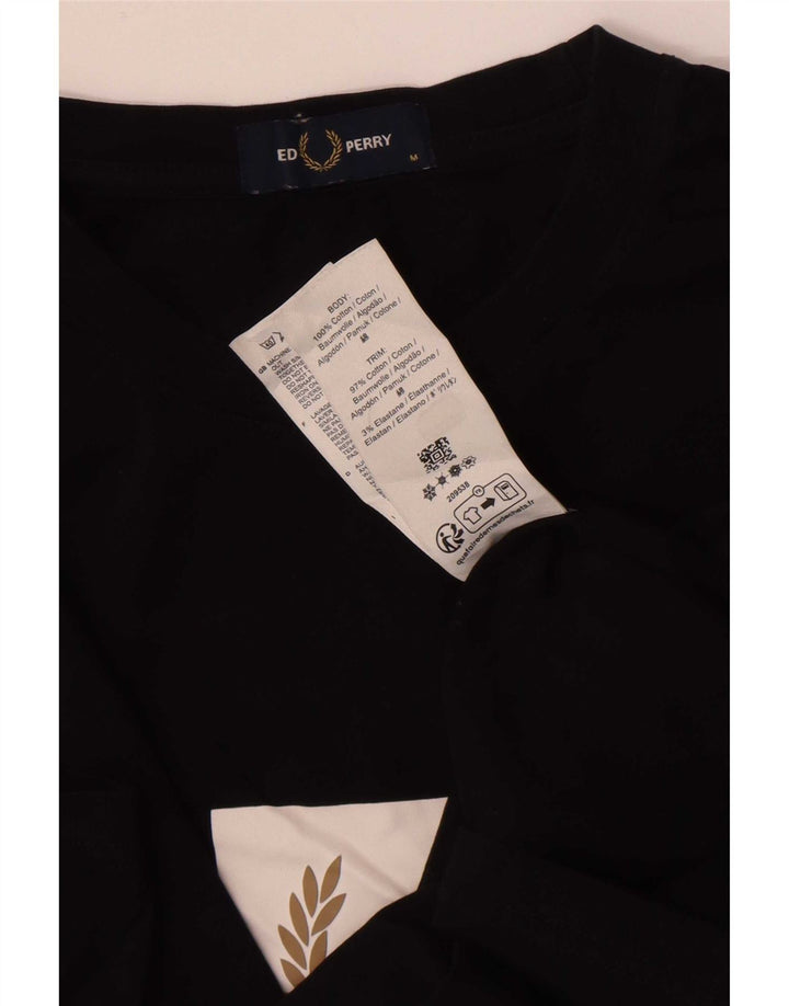 Fred Perry Herren Grafik-T-Shirt-Oberteil aus mittelschwarzer Baumwolle