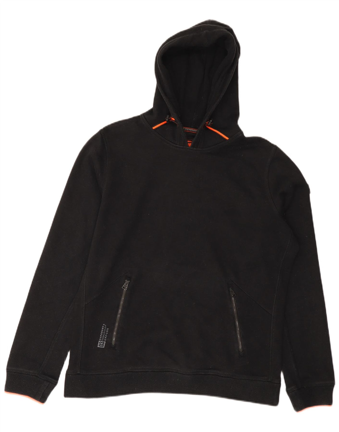 Superdry Herren-Kapuzenpullover, groß, aus schwarzem Polyester