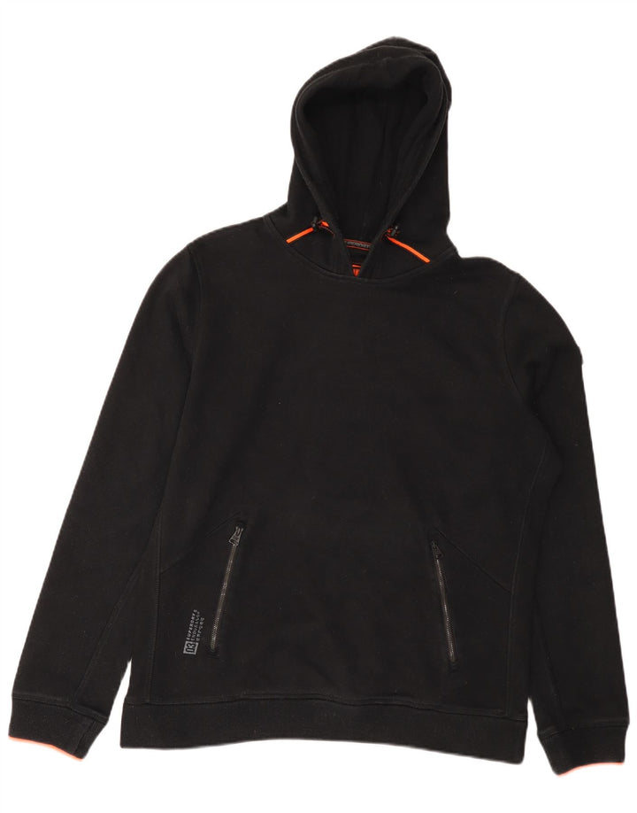 Superdry Herren-Kapuzenpullover, groß, aus schwarzem Polyester