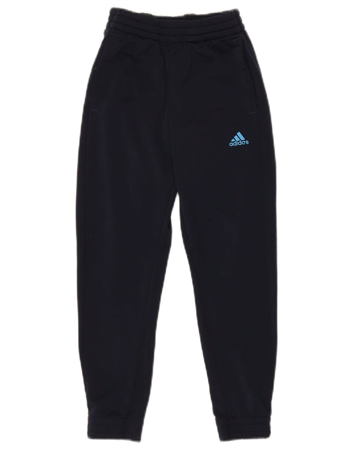 ADIDAS Boys Tracksuit Trousers Joggers 7-8 Years  Navy Blue Polyester