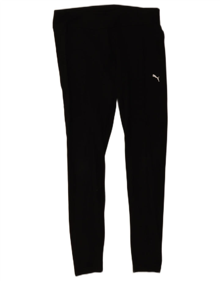 Puma Damen Leggings UK 12 Medium Schwarz Baumwolle