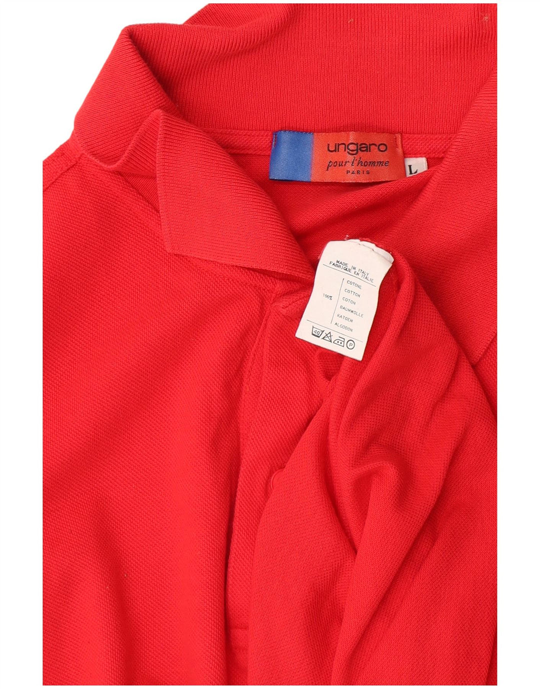 UNGARO Herren-Poloshirt, groß, rote Baumwolle