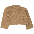 Zara Damen-Pullover, übergroß, bauchfrei, Rundhalsausschnitt, Gr. 10, Größe S, Beige