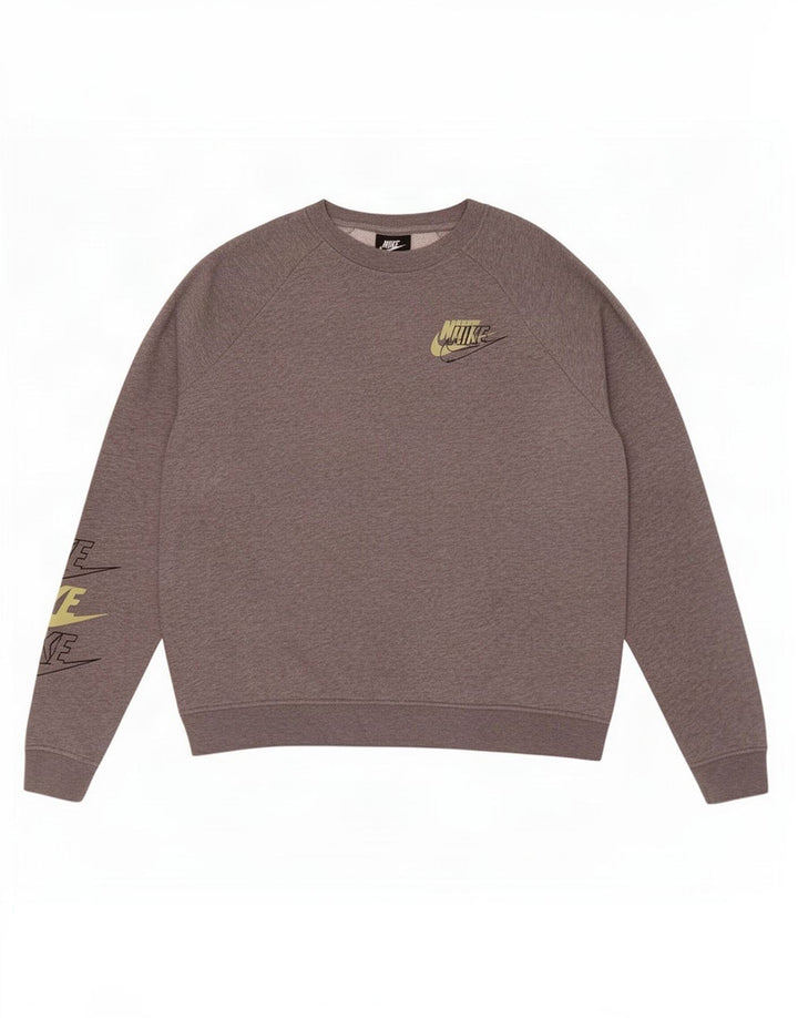 Nike Herren-Sweatshirt mit Grafik, mittelgraue Baumwolle